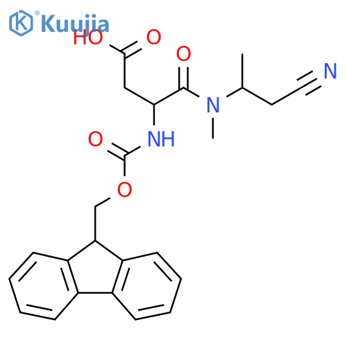 3-(1-cyanopropan-2-yl)(methyl)carbamoyl-3-({(9H-fluoren-9-yl)methoxycarbonyl}amino)propanoic acid structure