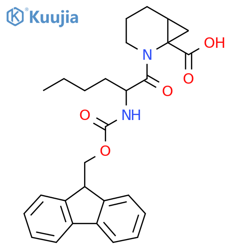 2-2-({(9H-fluoren-9-yl)methoxycarbonyl}amino)hexanoyl-2-azabicyclo4.1.0heptane-1-carboxylic acid structure