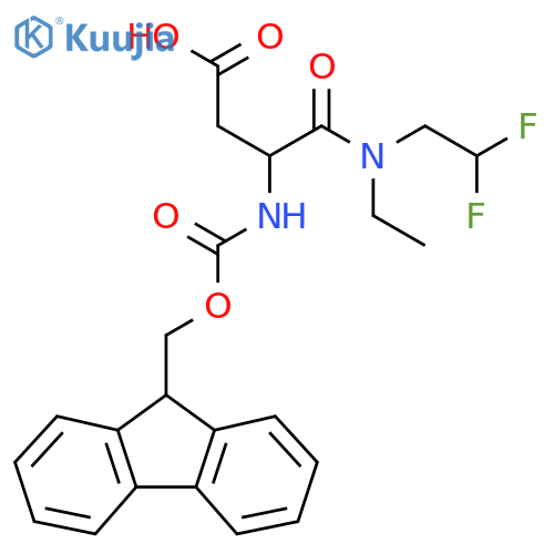 3-(2,2-difluoroethyl)(ethyl)carbamoyl-3-({(9H-fluoren-9-yl)methoxycarbonyl}amino)propanoic acid structure