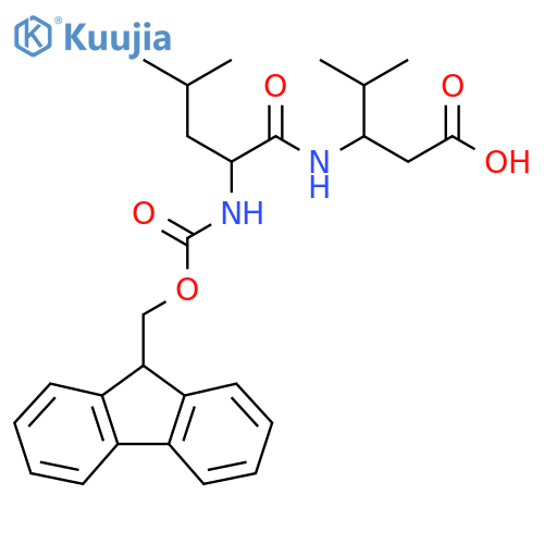 3-2-({(9H-fluoren-9-yl)methoxycarbonyl}amino)-4-methylpentanamido-4-methylpentanoic acid structure
