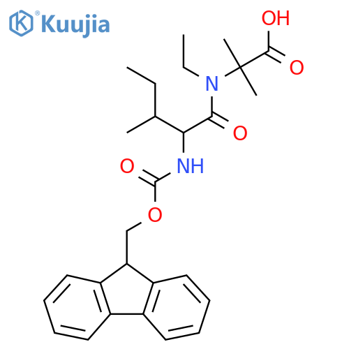 2-N-ethyl-2-({(9H-fluoren-9-yl)methoxycarbonyl}amino)-3-methylpentanamido-2-methylpropanoic acid structure