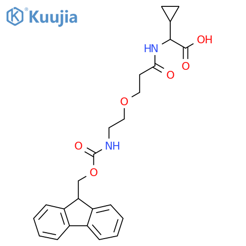 2-cyclopropyl-2-{3-2-({(9H-fluoren-9-yl)methoxycarbonyl}amino)ethoxypropanamido}acetic acid structure