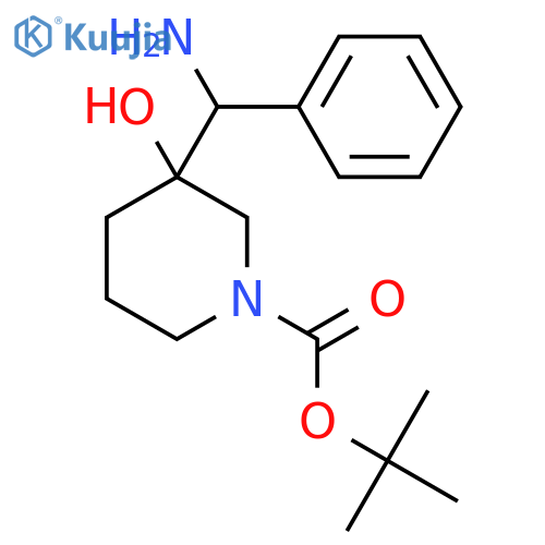 tert-butyl 3-amino(phenyl)methyl-3-hydroxypiperidine-1-carboxylate structure