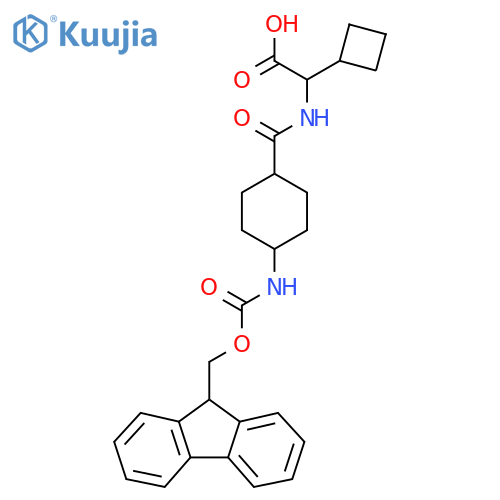 2-cyclobutyl-2-{4-({(9H-fluoren-9-yl)methoxycarbonyl}amino)cyclohexylformamido}acetic acid structure