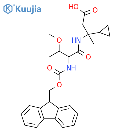 3-cyclopropyl-3-2-({(9H-fluoren-9-yl)methoxycarbonyl}amino)-3-methoxybutanamidobutanoic acid structure