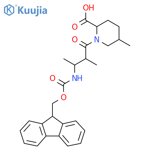 1-3-({(9H-fluoren-9-yl)methoxycarbonyl}amino)-2-methylbutanoyl-5-methylpiperidine-2-carboxylic acid structure