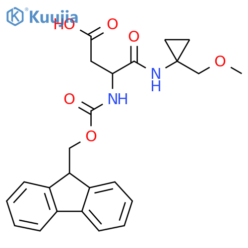 3-({(9H-fluoren-9-yl)methoxycarbonyl}amino)-3-{1-(methoxymethyl)cyclopropylcarbamoyl}propanoic acid structure