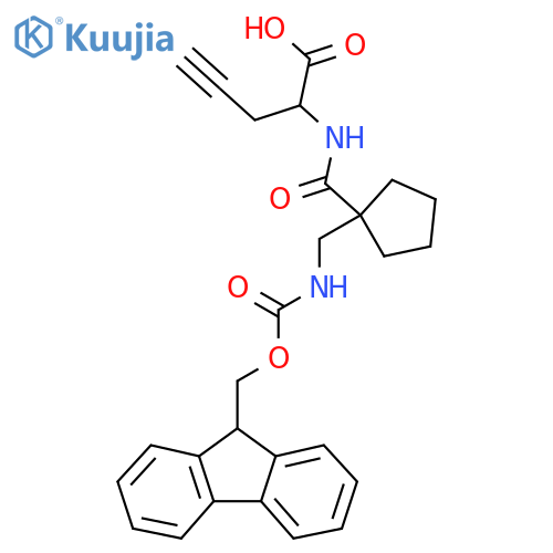 2-({1-({(9H-fluoren-9-yl)methoxycarbonyl}amino)methylcyclopentyl}formamido)pent-4-ynoic acid structure
