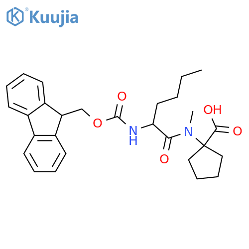 1-2-({(9H-fluoren-9-yl)methoxycarbonyl}amino)-N-methylhexanamidocyclopentane-1-carboxylic acid structure
