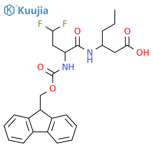 3-2-({(9H-fluoren-9-yl)methoxycarbonyl}amino)-4,4-difluorobutanamidohexanoic acid structure