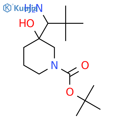 tert-butyl 3-(1-amino-2,2-dimethylpropyl)-3-hydroxypiperidine-1-carboxylate structure