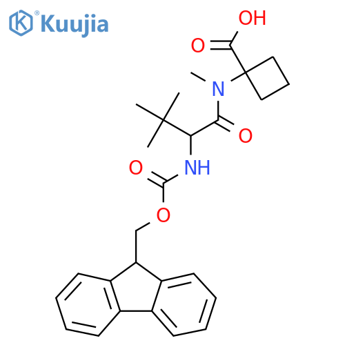 1-2-({(9H-fluoren-9-yl)methoxycarbonyl}amino)-N,3,3-trimethylbutanamidocyclobutane-1-carboxylic acid structure
