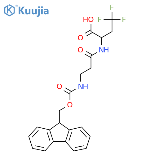2-3-({(9H-fluoren-9-yl)methoxycarbonyl}amino)propanamido-4,4,4-trifluorobutanoic acid structure