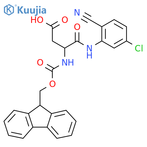 3-(5-chloro-2-cyanophenyl)carbamoyl-3-({(9H-fluoren-9-yl)methoxycarbonyl}amino)propanoic acid structure