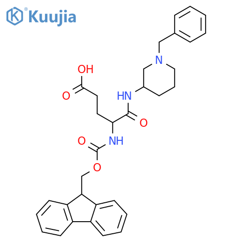 4-(1-benzylpiperidin-3-yl)carbamoyl-4-({(9H-fluoren-9-yl)methoxycarbonyl}amino)butanoic acid structure
