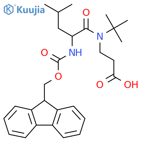 3-N-tert-butyl-2-({(9H-fluoren-9-yl)methoxycarbonyl}amino)-4-methylpentanamidopropanoic acid structure