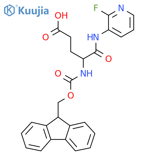 4-({(9H-fluoren-9-yl)methoxycarbonyl}amino)-4-(2-fluoropyridin-3-yl)carbamoylbutanoic acid structure