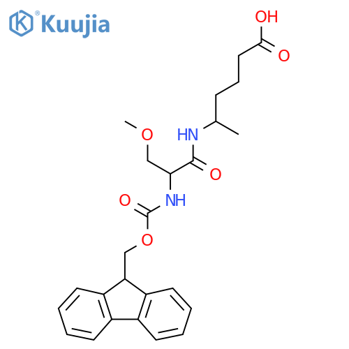 5-2-({(9H-fluoren-9-yl)methoxycarbonyl}amino)-3-methoxypropanamidohexanoic acid structure