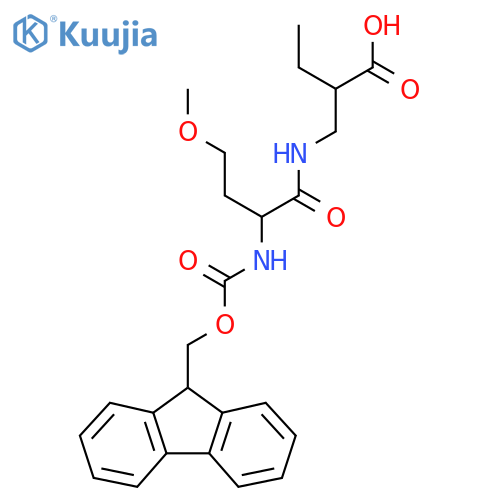 2-{2-({(9H-fluoren-9-yl)methoxycarbonyl}amino)-4-methoxybutanamidomethyl}butanoic acid structure
