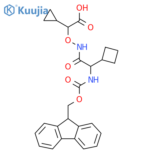 2-{2-cyclobutyl-2-({(9H-fluoren-9-yl)methoxycarbonyl}amino)acetamidooxy}-2-cyclopropylacetic acid structure