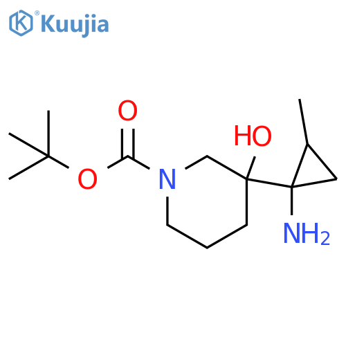 tert-butyl 3-(1-amino-2-methylcyclopropyl)-3-hydroxypiperidine-1-carboxylate structure