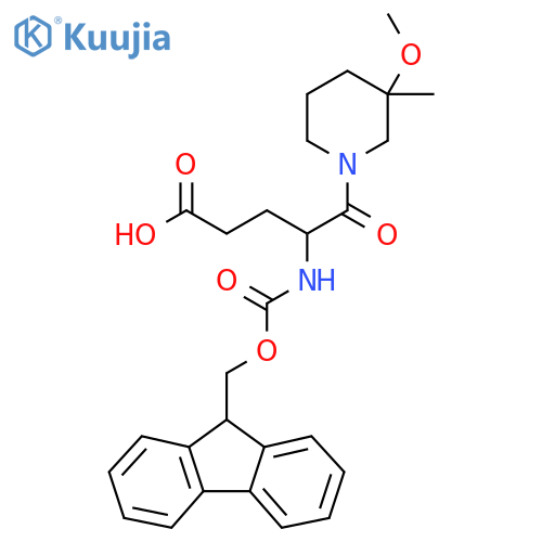 4-({(9H-fluoren-9-yl)methoxycarbonyl}amino)-5-(3-methoxy-3-methylpiperidin-1-yl)-5-oxopentanoic acid structure