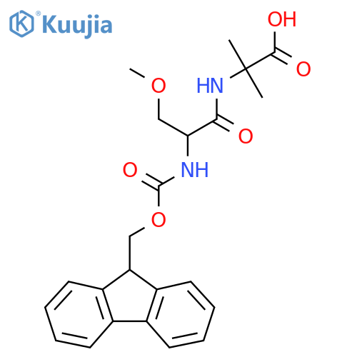 2-2-({(9H-fluoren-9-yl)methoxycarbonyl}amino)-3-methoxypropanamido-2-methylpropanoic acid structure