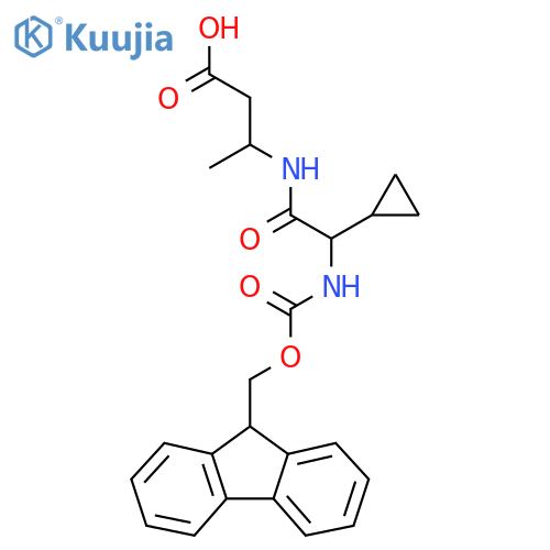3-2-cyclopropyl-2-({(9H-fluoren-9-yl)methoxycarbonyl}amino)acetamidobutanoic acid structure