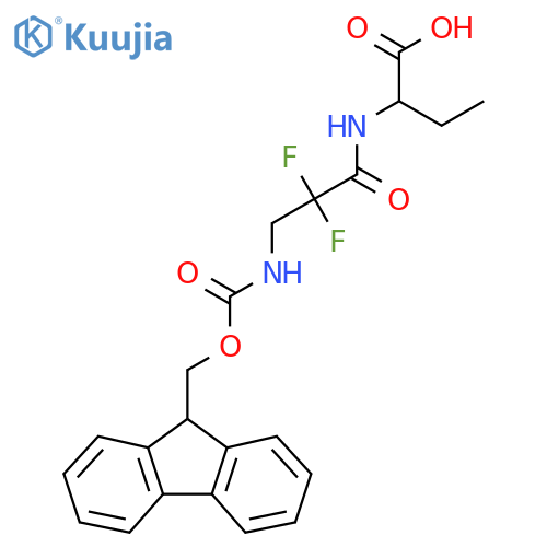 2-3-({(9H-fluoren-9-yl)methoxycarbonyl}amino)-2,2-difluoropropanamidobutanoic acid structure