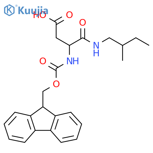 3-({(9H-fluoren-9-yl)methoxycarbonyl}amino)-3-(2-methylbutyl)carbamoylpropanoic acid structure