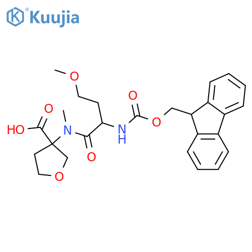 3-2-({(9H-fluoren-9-yl)methoxycarbonyl}amino)-4-methoxy-N-methylbutanamidooxolane-3-carboxylic acid structure