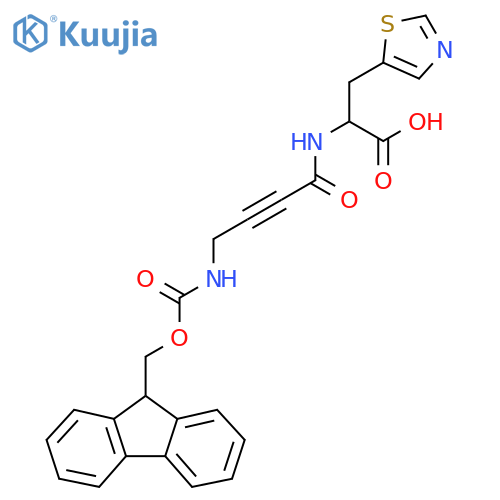 2-4-({(9H-fluoren-9-yl)methoxycarbonyl}amino)but-2-ynamido-3-(1,3-thiazol-5-yl)propanoic acid structure