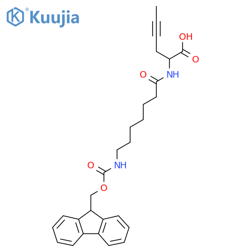 2-7-({(9H-fluoren-9-yl)methoxycarbonyl}amino)heptanamidohex-4-ynoic acid structure