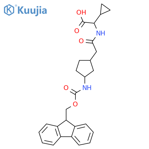 2-cyclopropyl-2-{2-3-({(9H-fluoren-9-yl)methoxycarbonyl}amino)cyclopentylacetamido}acetic acid structure
