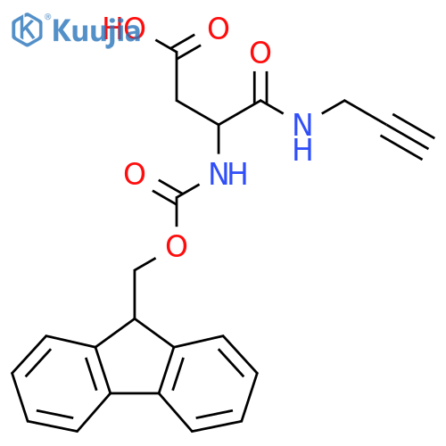 3-({(9H-fluoren-9-yl)methoxycarbonyl}amino)-3-(prop-2-yn-1-yl)carbamoylpropanoic acid structure