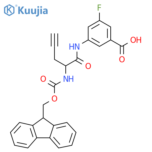 3-2-({(9H-fluoren-9-yl)methoxycarbonyl}amino)pent-4-ynamido-5-fluorobenzoic acid structure