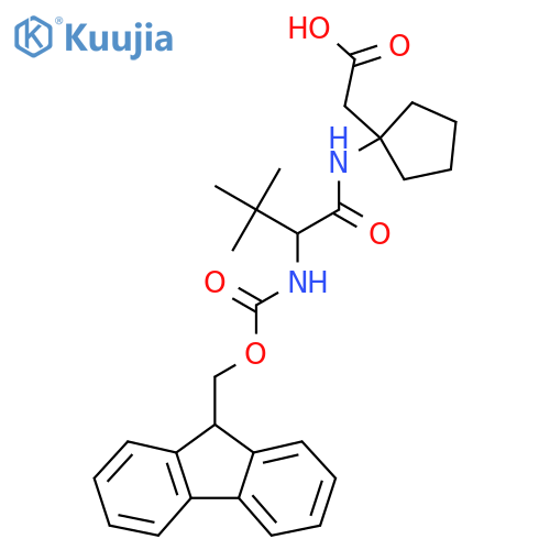 2-{1-2-({(9H-fluoren-9-yl)methoxycarbonyl}amino)-3,3-dimethylbutanamidocyclopentyl}acetic acid structure