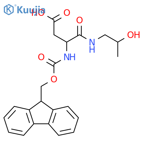 3-({(9H-fluoren-9-yl)methoxycarbonyl}amino)-3-(2-hydroxypropyl)carbamoylpropanoic acid structure
