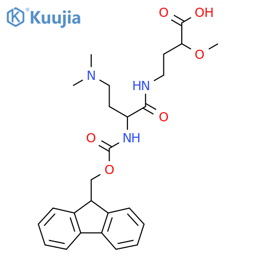 4-4-(dimethylamino)-2-({(9H-fluoren-9-yl)methoxycarbonyl}amino)butanamido-2-methoxybutanoic acid structure