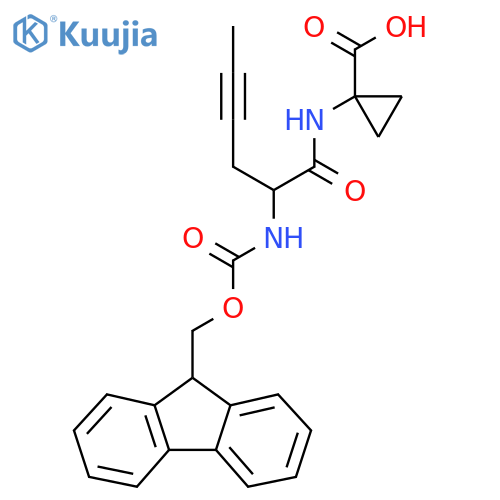 1-2-({(9H-fluoren-9-yl)methoxycarbonyl}amino)hex-4-ynamidocyclopropane-1-carboxylic acid structure