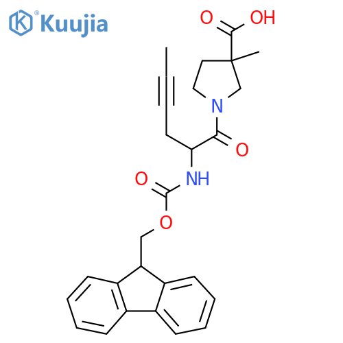 1-2-({(9H-fluoren-9-yl)methoxycarbonyl}amino)hex-4-ynoyl-3-methylpyrrolidine-3-carboxylic acid structure