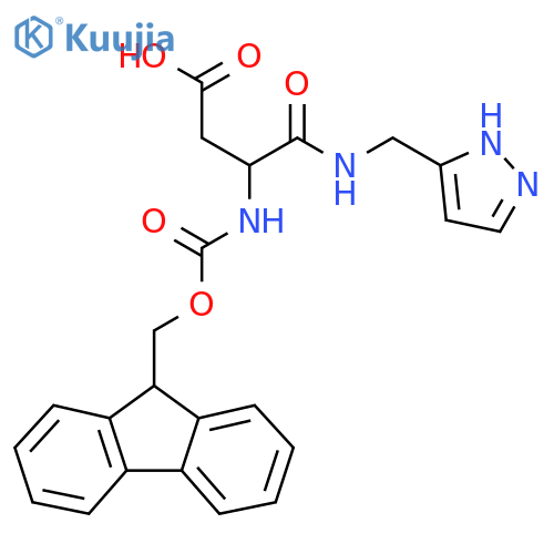 3-({(9H-fluoren-9-yl)methoxycarbonyl}amino)-3-{(1H-pyrazol-3-yl)methylcarbamoyl}propanoic acid structure