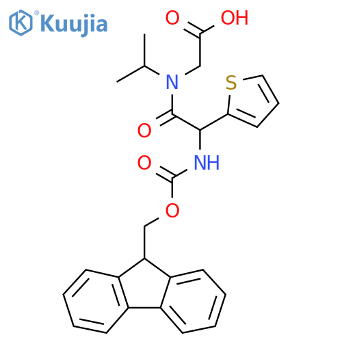 2-2-({(9H-fluoren-9-yl)methoxycarbonyl}amino)-N-(propan-2-yl)-2-(thiophen-2-yl)acetamidoacetic acid structure