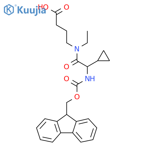 4-2-cyclopropyl-N-ethyl-2-({(9H-fluoren-9-yl)methoxycarbonyl}amino)acetamidobutanoic acid structure