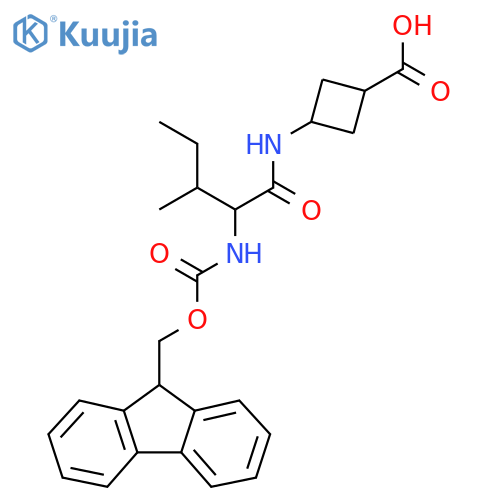3-2-({(9H-fluoren-9-yl)methoxycarbonyl}amino)-3-methylpentanamidocyclobutane-1-carboxylic acid structure