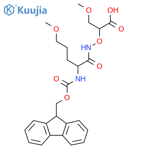 2-{2-({(9H-fluoren-9-yl)methoxycarbonyl}amino)-5-methoxypentanamidooxy}-3-methoxypropanoic acid structure