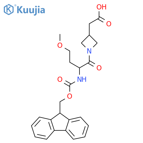 2-{1-2-({(9H-fluoren-9-yl)methoxycarbonyl}amino)-4-methoxybutanoylazetidin-3-yl}acetic acid structure