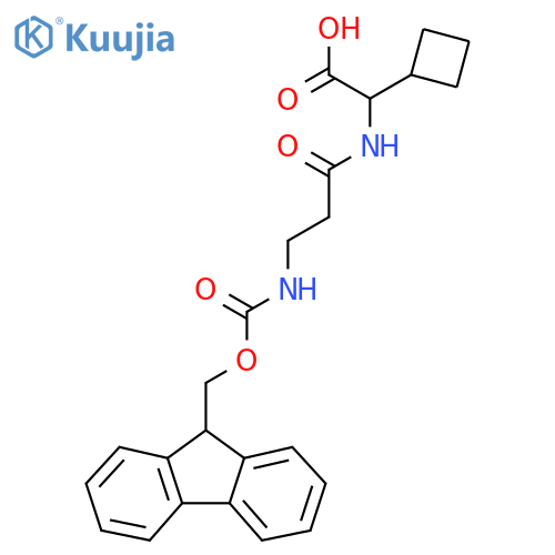2-cyclobutyl-2-3-({(9H-fluoren-9-yl)methoxycarbonyl}amino)propanamidoacetic acid structure