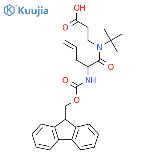 3-N-tert-butyl-2-({(9H-fluoren-9-yl)methoxycarbonyl}amino)pent-4-enamidopropanoic acid structure