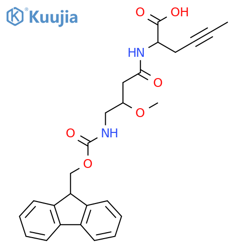 2-4-({(9H-fluoren-9-yl)methoxycarbonyl}amino)-3-methoxybutanamidohex-4-ynoic acid structure